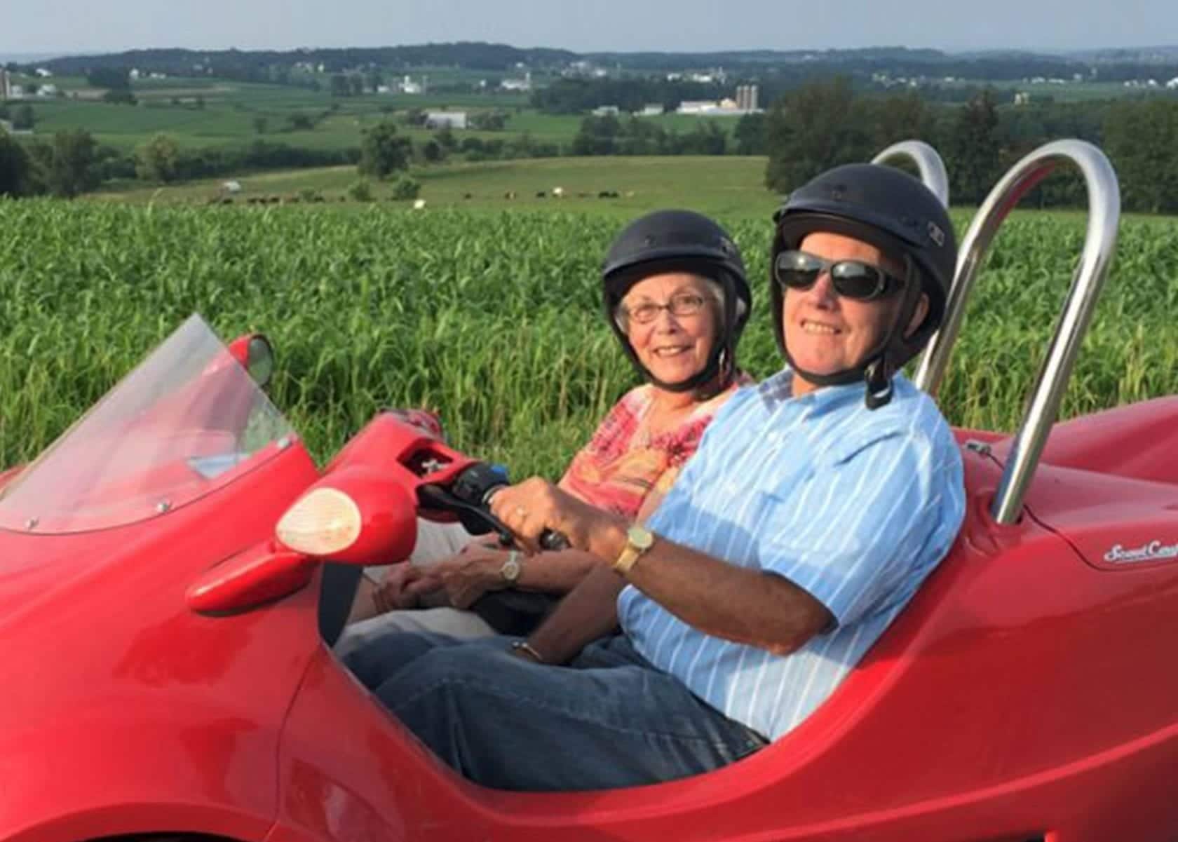 Couple on scooter tour in lancaster pa