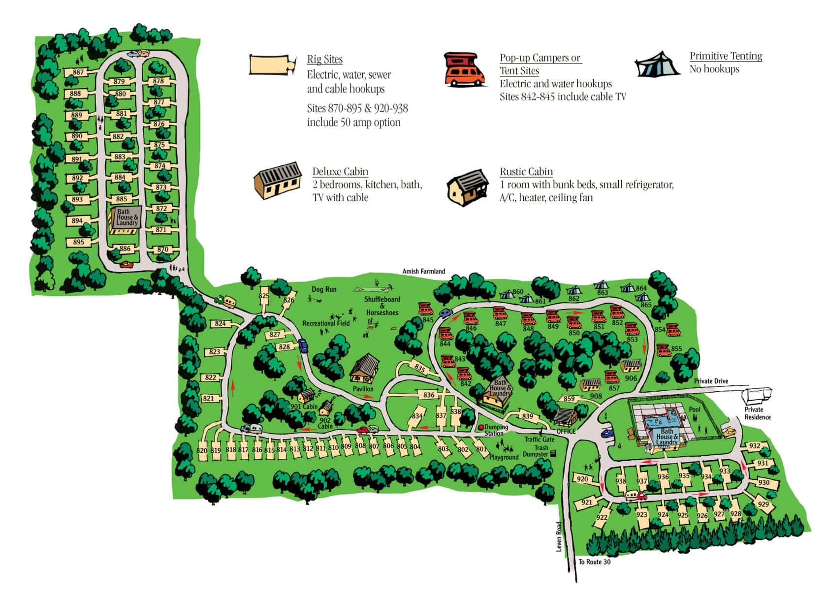 Map of Campground Near Lancaster, PA