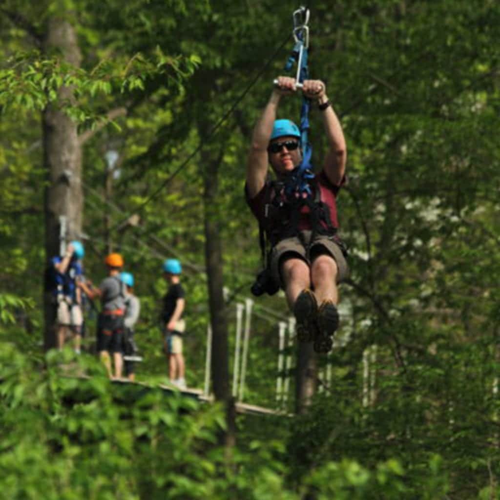 Outdoor Zip-lining at Refreshing Mountain Adventure and Retreat Center