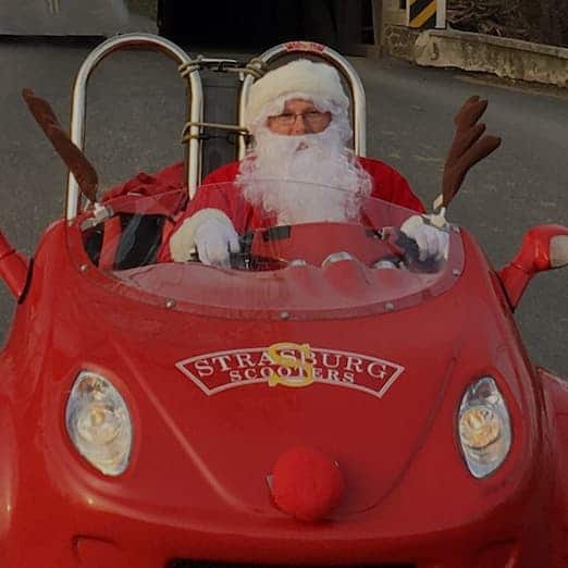 Santa in a Strasburg Scooter 