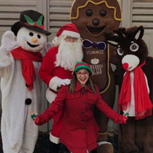 Santa and friends at Kitchen Kettle Village